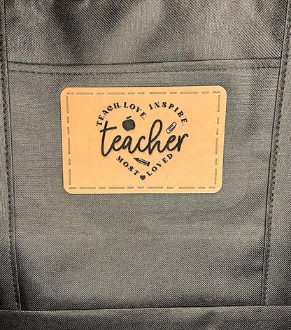 Tote Bag with Leather Custom Engraved Patch